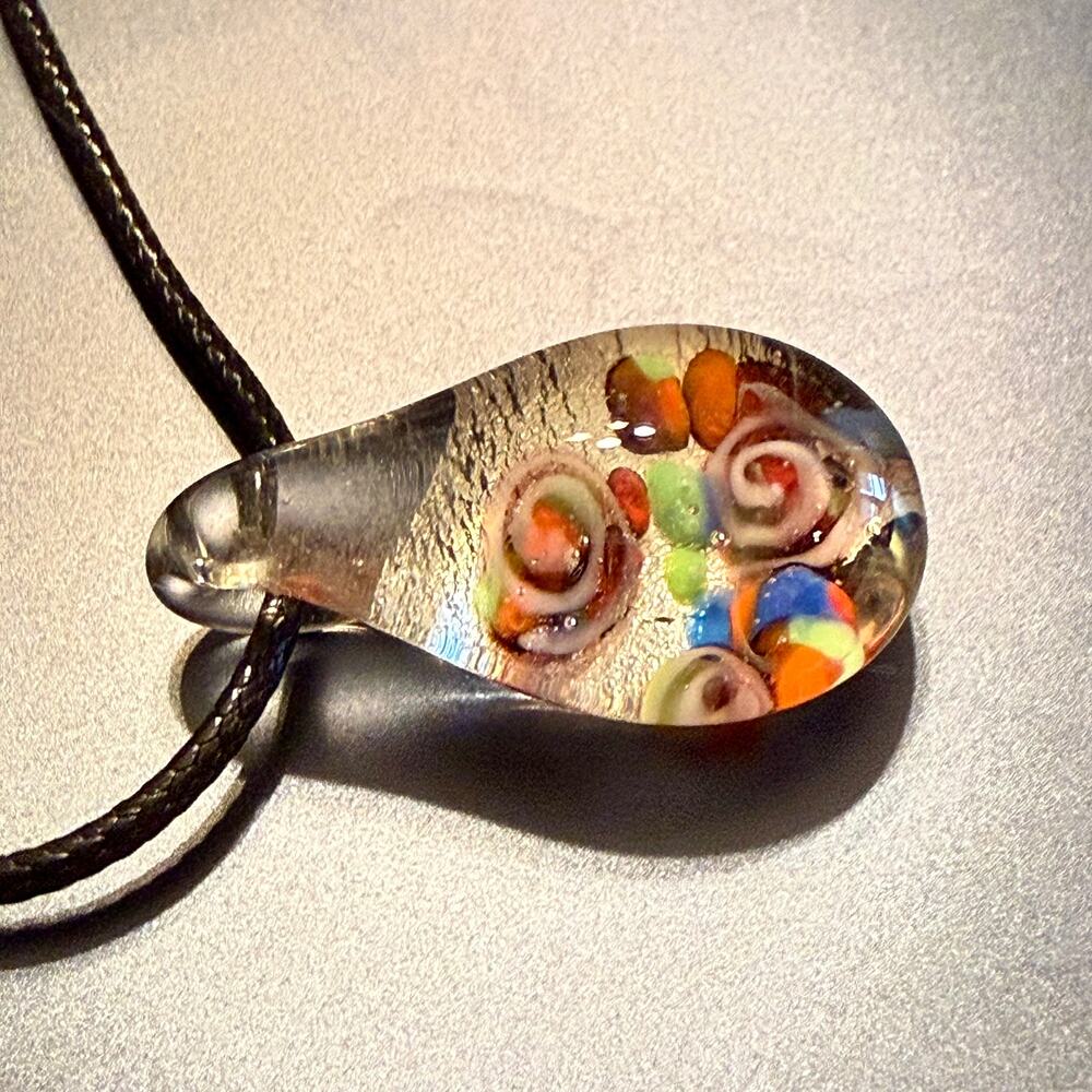 Unique & Colorful Dimensional Artisan Glass Pendant - Picture 5 of 8